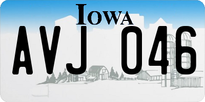 IA license plate AVJ046