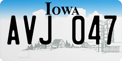 IA license plate AVJ047