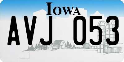IA license plate AVJ053