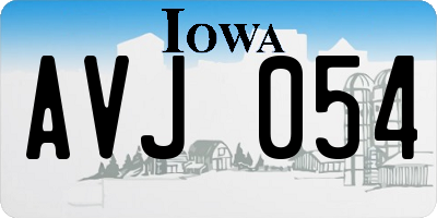 IA license plate AVJ054