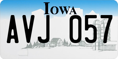 IA license plate AVJ057