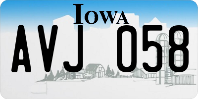 IA license plate AVJ058