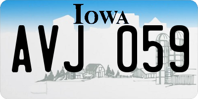 IA license plate AVJ059