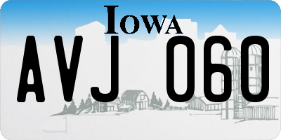 IA license plate AVJ060