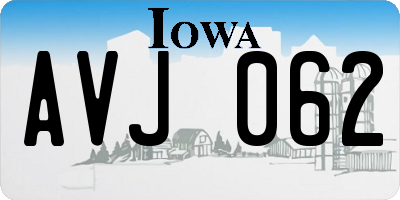 IA license plate AVJ062