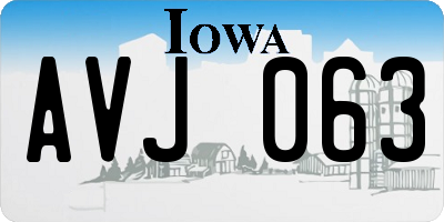 IA license plate AVJ063