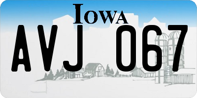 IA license plate AVJ067