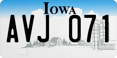 IA license plate AVJ071