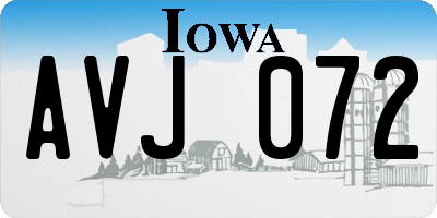 IA license plate AVJ072