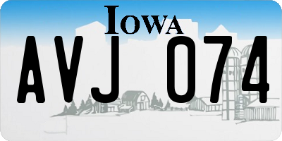 IA license plate AVJ074