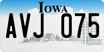 IA license plate AVJ075