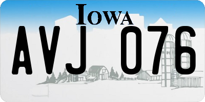 IA license plate AVJ076