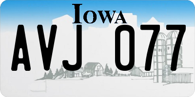 IA license plate AVJ077