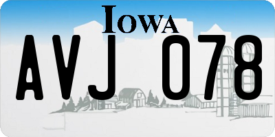 IA license plate AVJ078