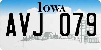IA license plate AVJ079