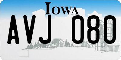 IA license plate AVJ080