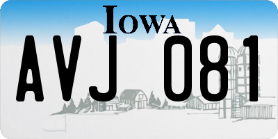 IA license plate AVJ081