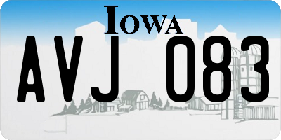 IA license plate AVJ083