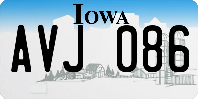 IA license plate AVJ086