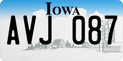 IA license plate AVJ087