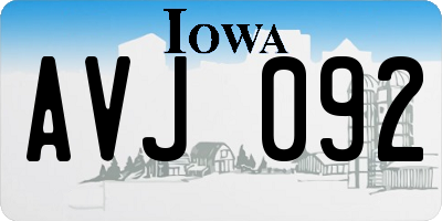 IA license plate AVJ092