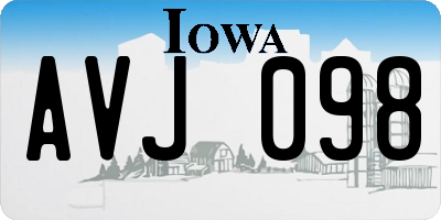 IA license plate AVJ098