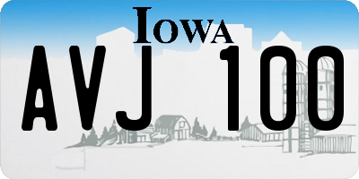 IA license plate AVJ100