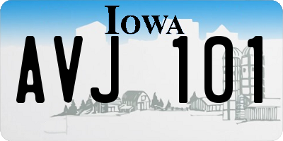 IA license plate AVJ101