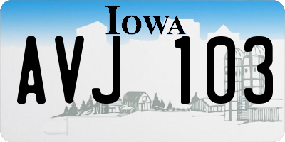 IA license plate AVJ103