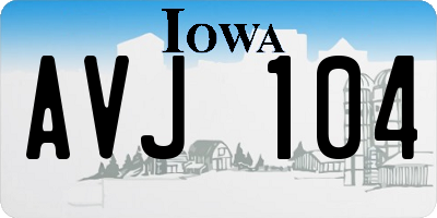 IA license plate AVJ104