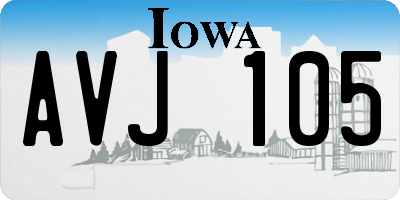 IA license plate AVJ105