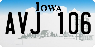 IA license plate AVJ106