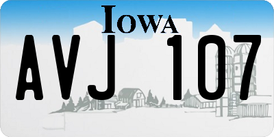 IA license plate AVJ107
