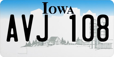 IA license plate AVJ108
