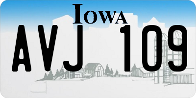 IA license plate AVJ109