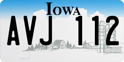 IA license plate AVJ112