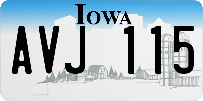 IA license plate AVJ115