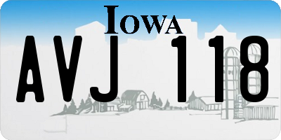 IA license plate AVJ118
