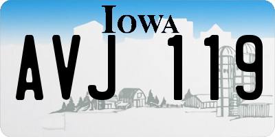 IA license plate AVJ119