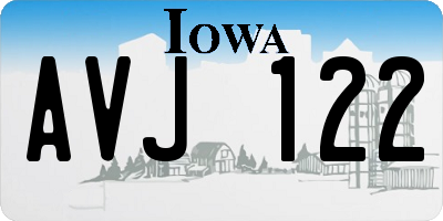 IA license plate AVJ122