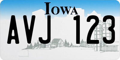 IA license plate AVJ123