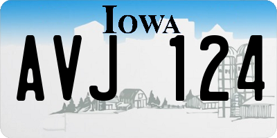 IA license plate AVJ124