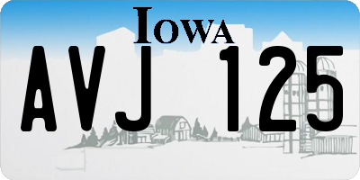 IA license plate AVJ125