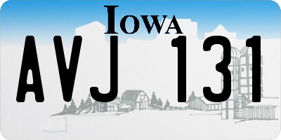 IA license plate AVJ131