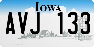 IA license plate AVJ133