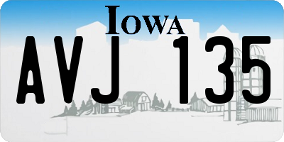 IA license plate AVJ135