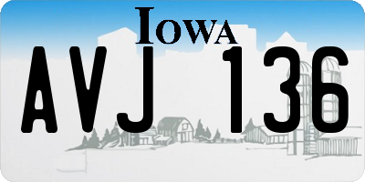 IA license plate AVJ136
