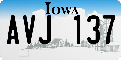 IA license plate AVJ137