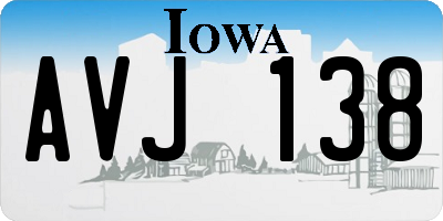 IA license plate AVJ138