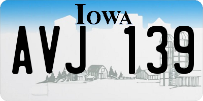 IA license plate AVJ139